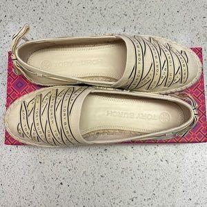 🌸🌺Tory Burch Ribbon Espadrille Canvas Herringbone size 9.5🌸🌺